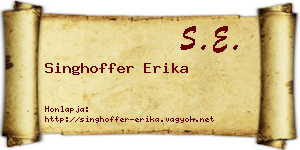 Singhoffer Erika névjegykártya